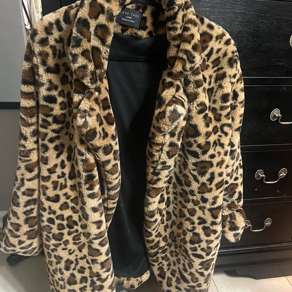 Love Tree Jackets & Blazers - Love Tree Animal Print Teddy Jacket
